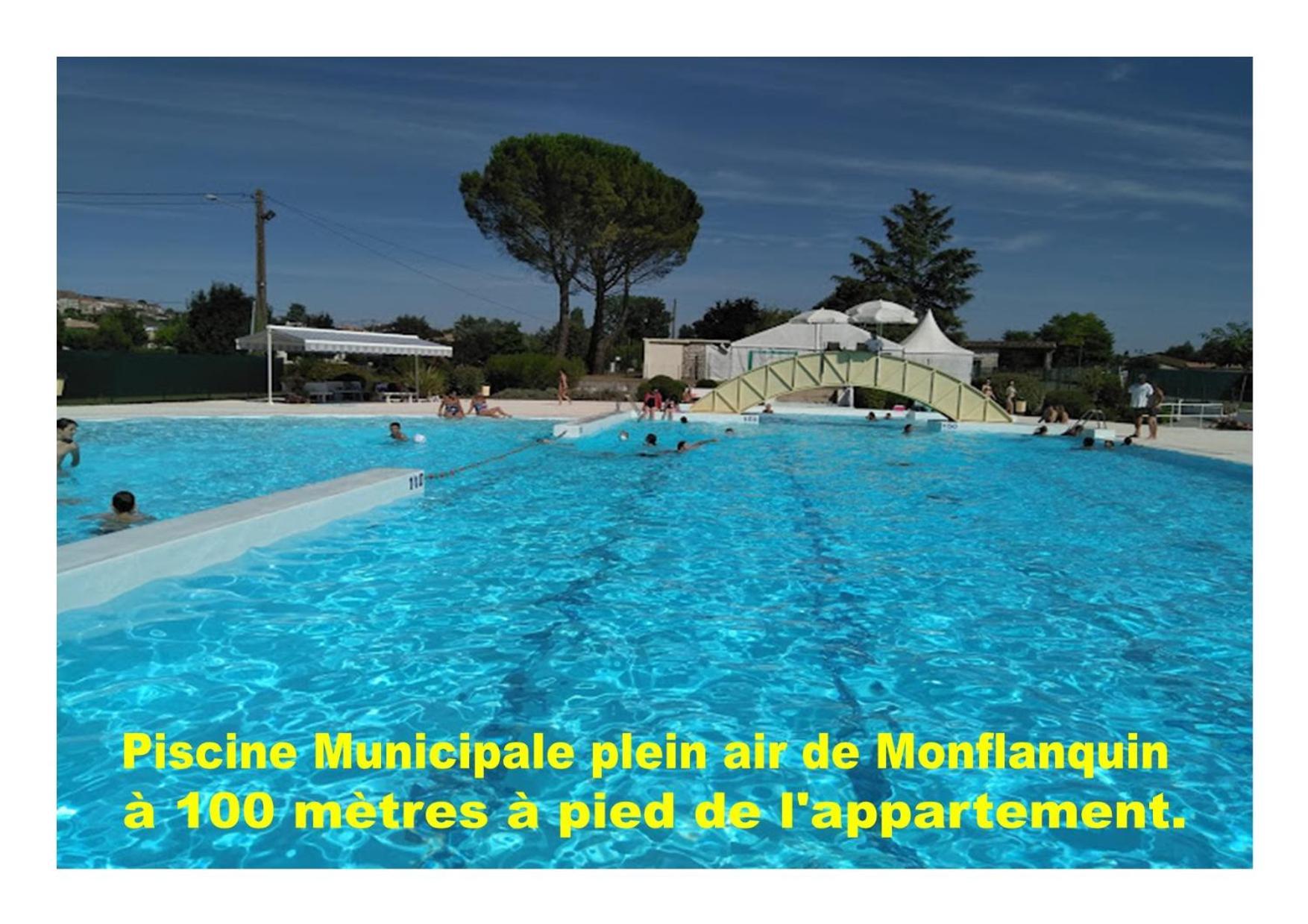 Charmant Appartement Avec Piscine. Monflanquin Ngoại thất bức ảnh